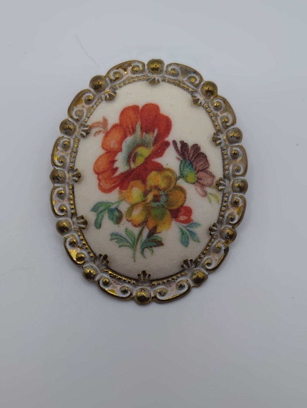 Western Germany Sugar Coated Floral Brooch